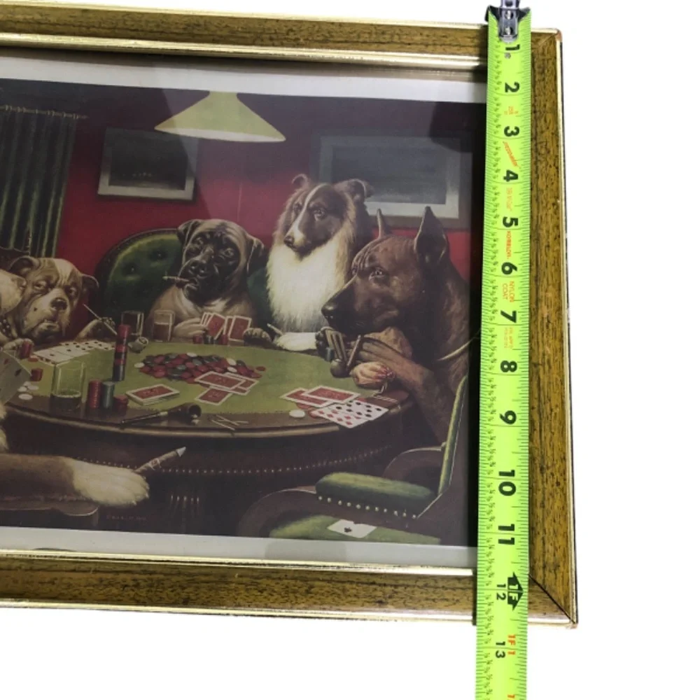 Bold Bluff Dogs Playing Poker Framed Art Print Wall Decor | Man Cave Home Accent